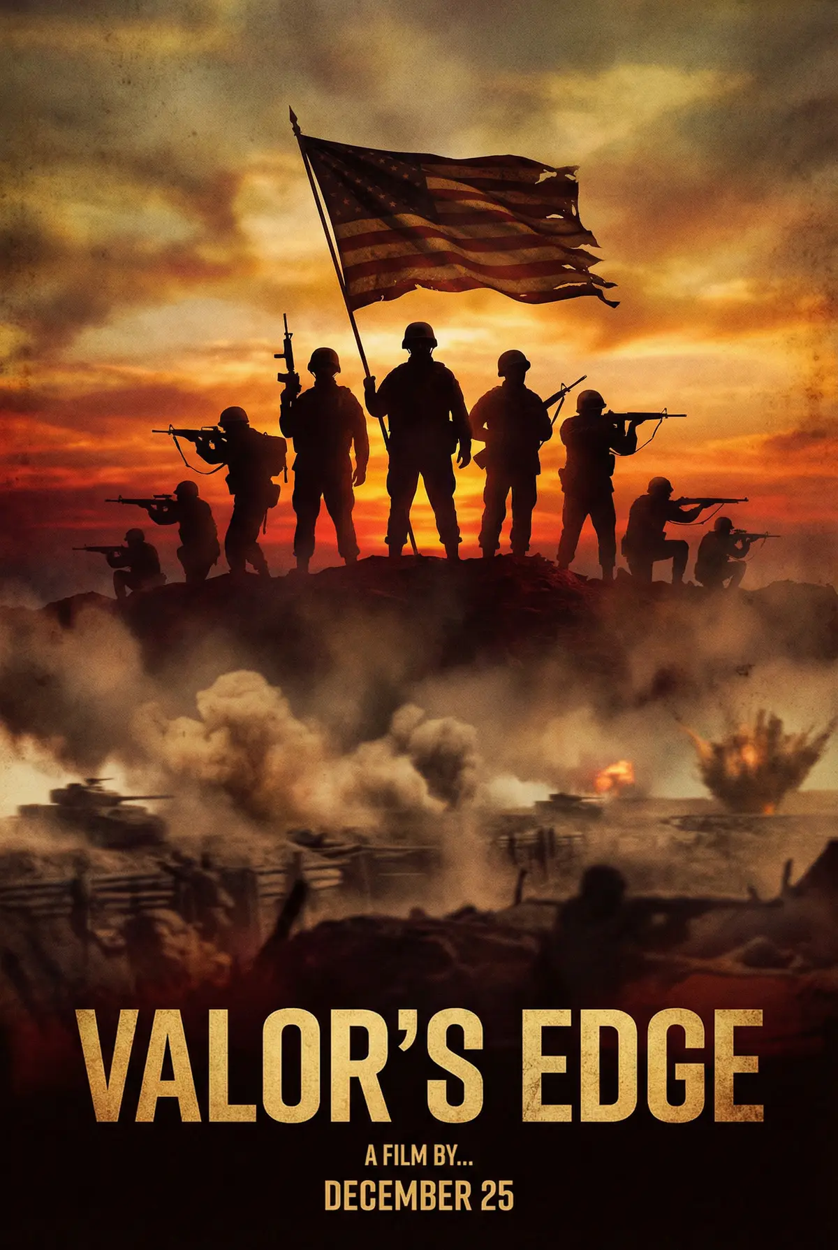 寸止挑战 出品战争史诗片《铁血意志》电影海报